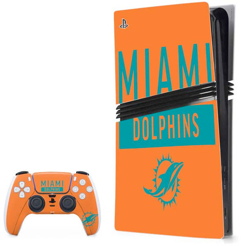 NFL Miami Dolphins Orange Performance Series PS5 Pro Bundle Skin