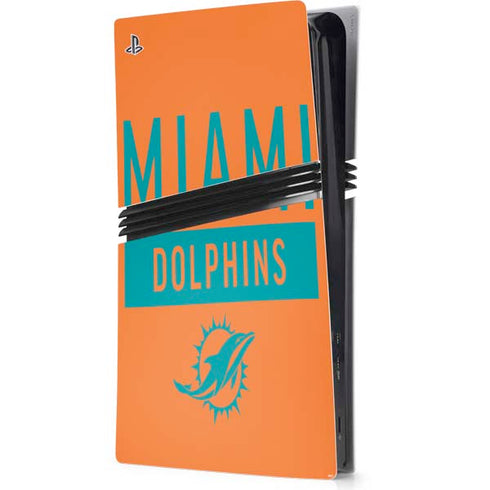 NFL Miami Dolphins Orange Performance Series PS5 Pro Console Skin