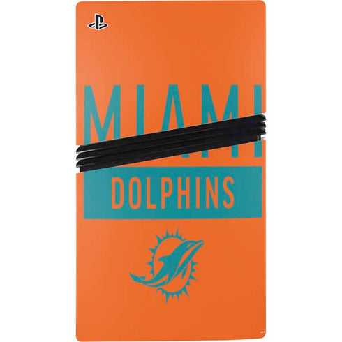 NFL Miami Dolphins Orange Performance Series PS5 Pro Disk Console Skin