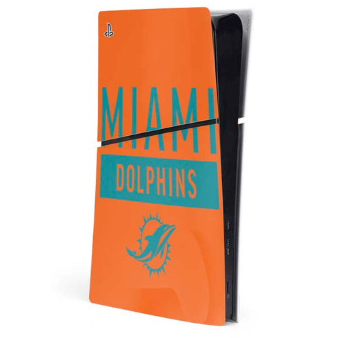 NFL Miami Dolphins Orange Performance Series PS5 Slim Digital Edition Console Skin