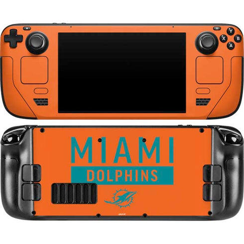 NFL Miami Dolphins Orange Performance Series Steam Deck Handheld Gaming Computer OLED Skin