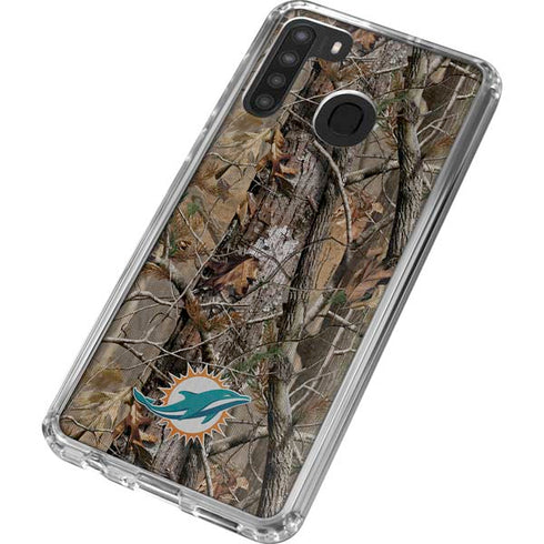 NFL Miami Dolphins Realtree AP Camo Galaxy A21 Clear Case