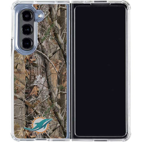 NFL Miami Dolphins Realtree AP Camo Galaxy Z Fold5 5G Clear Case