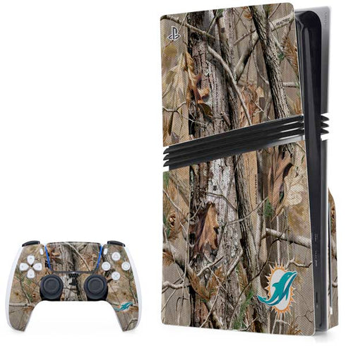 NFL Miami Dolphins Realtree AP Camo PS5 Pro Disk Bundle Skin