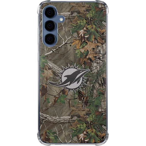 NFL Miami Dolphins Realtree Xtra Green Camo Galaxy A35 5G Clear Case
