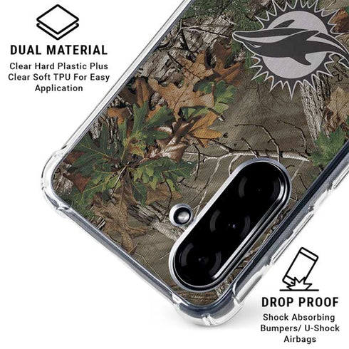 NFL Miami Dolphins Realtree Xtra Green Camo Galaxy A36 5G Clear Case
