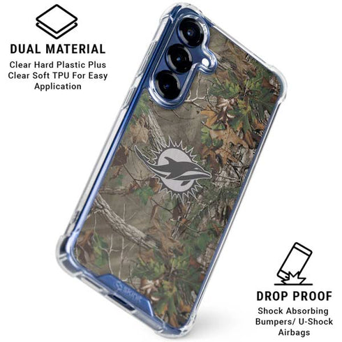 NFL Miami Dolphins Realtree Xtra Green Camo Galaxy S25 Clear Case