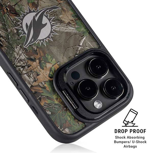 NFL Miami Dolphins Realtree Xtra Green Camo iPhone 13 Pro Kickstand Case