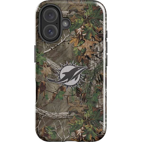 NFL Miami Dolphins Realtree Xtra Green Camo iPhone 16 Plus Impact Case