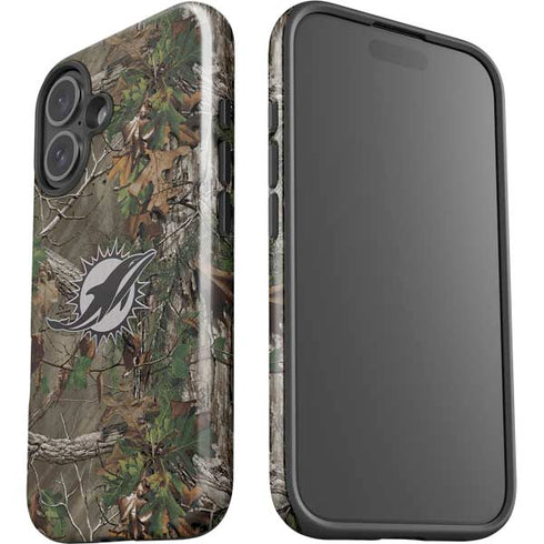 NFL Miami Dolphins Realtree Xtra Green Camo iPhone 16 Plus Impact Case