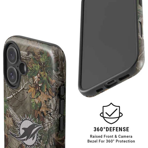 NFL Miami Dolphins Realtree Xtra Green Camo iPhone 16 Plus Magsafe Impact Case