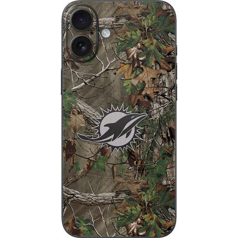 NFL Miami Dolphins Realtree Xtra Green Camo iPhone 16 Plus Skin