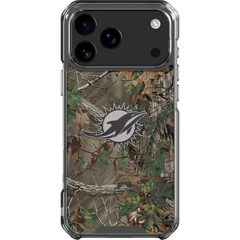 NFL Miami Dolphins Realtree Xtra Green Camo iPhone 18 Pro Max Clear Case