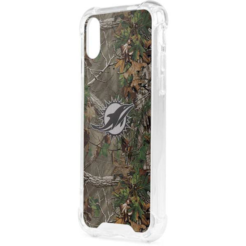NFL Miami Dolphins Realtree Xtra Green Camo iPhone XS Clear Case
