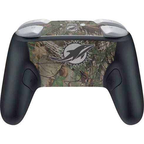 NFL Miami Dolphins Realtree Xtra Green Camo Nintendo Switch 2 (2025) Pro Controller Skin
