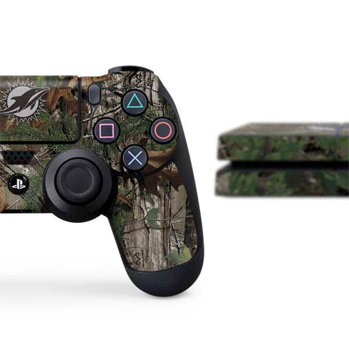 NFL Miami Dolphins Realtree Xtra Green Camo PS4 Console and Controller Bundle Skin