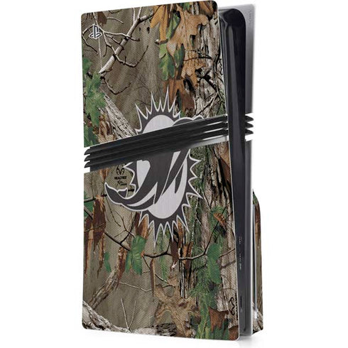 NFL Miami Dolphins Realtree Xtra Green Camo PS5 Pro Disk Console Skin