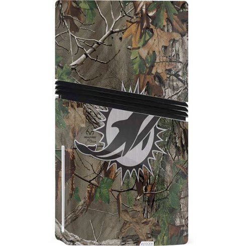 NFL Miami Dolphins Realtree Xtra Green Camo PS5 Pro Disk Console Skin
