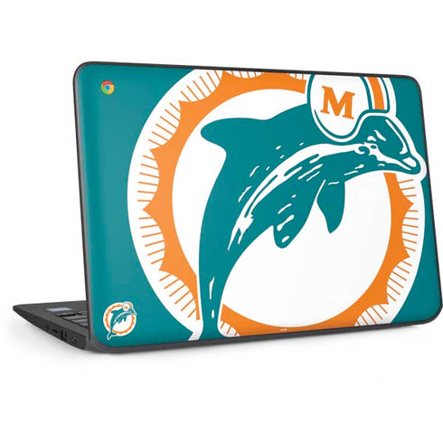 NFL Miami Dolphins Retro Logo HP Chromebook Skin