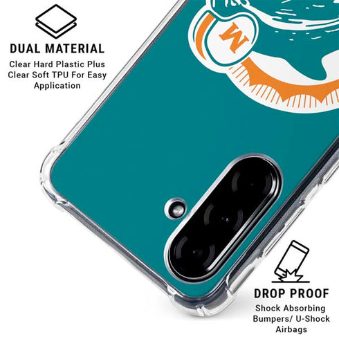 NFL Miami Dolphins Retro Logo Galaxy A36 5G Clear Case