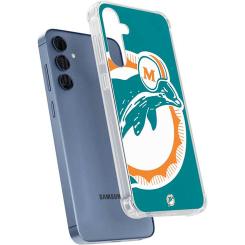 NFL Miami Dolphins Retro Logo Galaxy A55 5G Clear Case