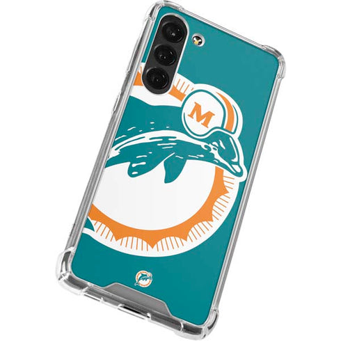 NFL Miami Dolphins Retro Logo Galaxy S24 FE Clear Case