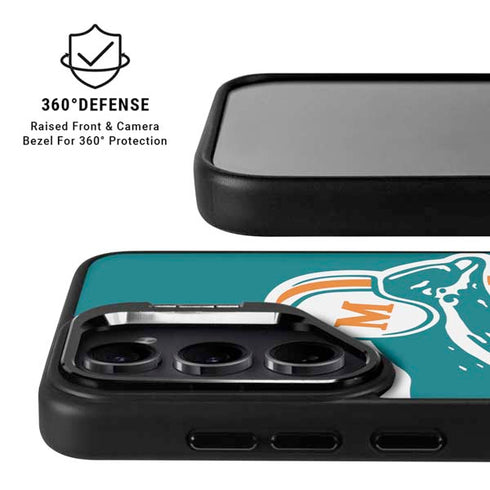 NFL Miami Dolphins Retro Logo Galaxy S24 Kickstand Case