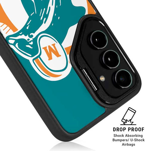 NFL Miami Dolphins Retro Logo Galaxy S25 Kickstand Case