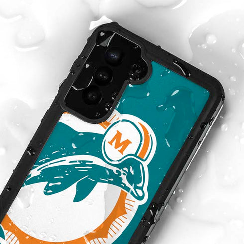 NFL Miami Dolphins Retro Logo Galaxy S24 Plus Waterproof Case