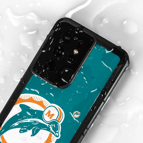 NFL Miami Dolphins Retro Logo Galaxy S24 Ultra Waterproof Case