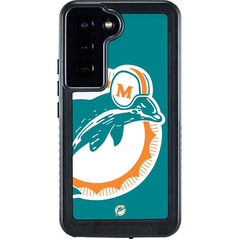 NFL Miami Dolphins Retro Logo Galaxy S24 Waterproof Case