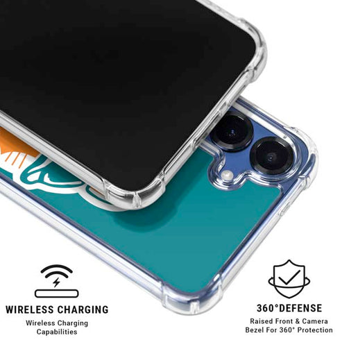 NFL Miami Dolphins Retro Logo Galaxy S25 Clear Case