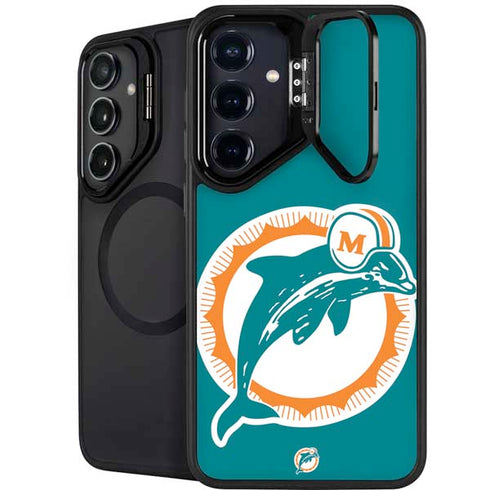 NFL Miami Dolphins Retro Logo Galaxy S25 FE Kickstand Case