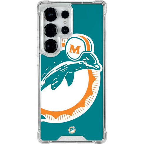 NFL Miami Dolphins Retro Logo Galaxy S25 Ultra Clear Case