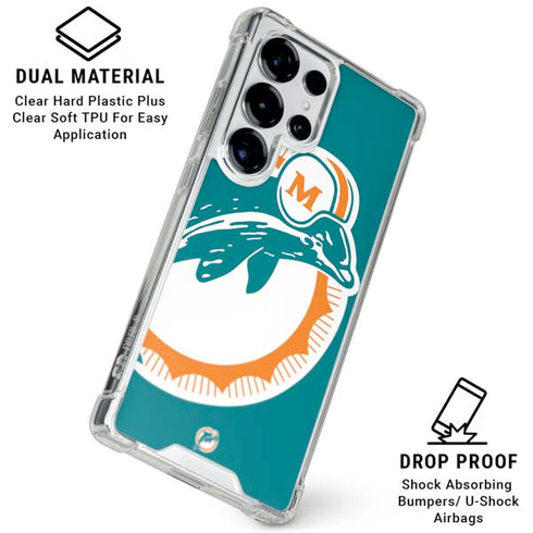 NFL Miami Dolphins Retro Logo Galaxy S25 Ultra Clear Case
