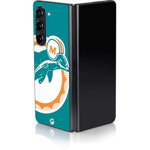 NFL Miami Dolphins Retro Logo Galaxy Z Fold5 5G Skin
