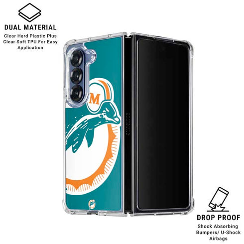 NFL Miami Dolphins Retro Logo Galaxy Z Fold6 Clear Case