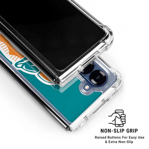 NFL Miami Dolphins Retro Logo Galaxy Z Fold6 Clear Case