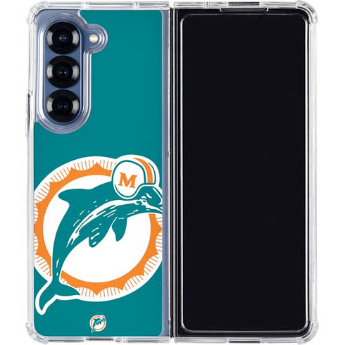 NFL Miami Dolphins Retro Logo Galaxy Z Fold7 Clear Case