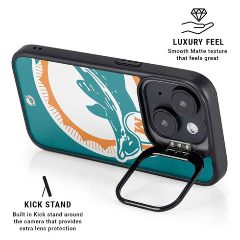 NFL Miami Dolphins Retro Logo iPhone 14 Plus Kickstand Case