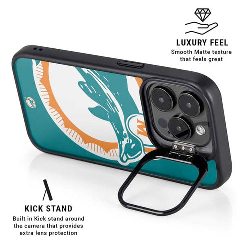 NFL Miami Dolphins Retro Logo iPhone 14 Pro Max Kickstand Case