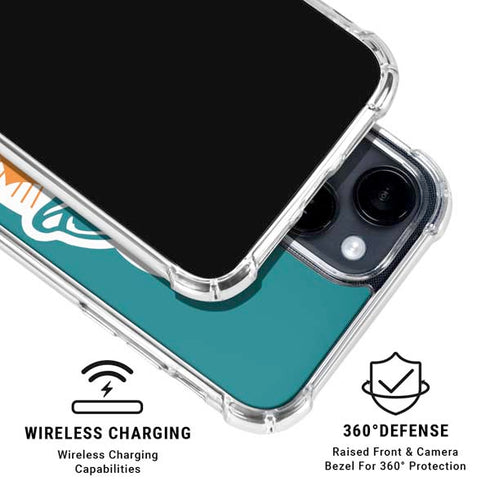 NFL Miami Dolphins Retro Logo iPhone 15 Clear Case