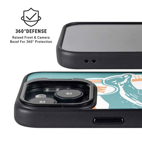 NFL Miami Dolphins Retro Logo iPhone 15 Kickstand Case