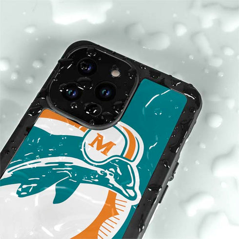 NFL Miami Dolphins Retro Logo iPhone 15 Pro Waterproof Case