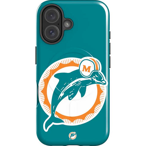 NFL Miami Dolphins Retro Logo iPhone 16 Magsafe Impact Case