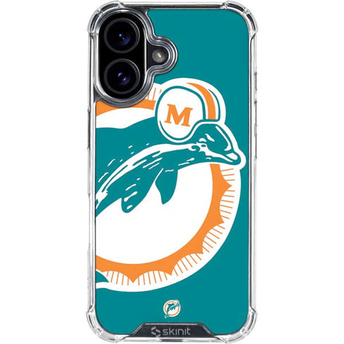 NFL Miami Dolphins Retro Logo iPhone 16 Plus Clear Case