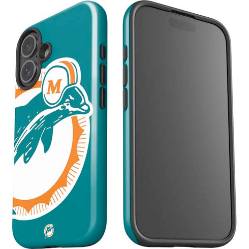 NFL Miami Dolphins Retro Logo iPhone 16 Plus Impact Case