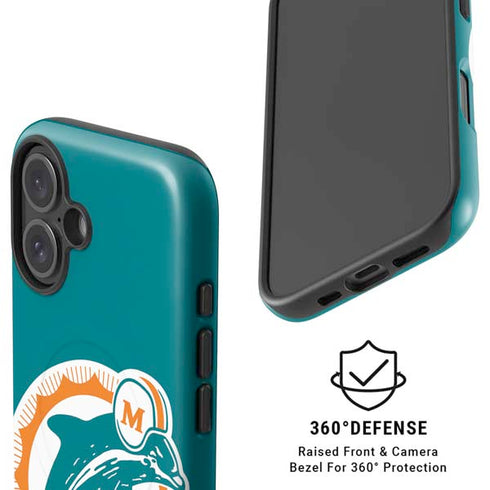 NFL Miami Dolphins Retro Logo iPhone 16 Plus Magsafe Impact Case
