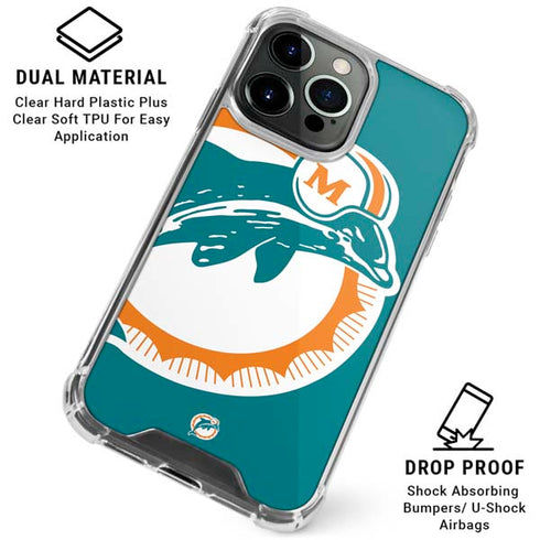 NFL Miami Dolphins Retro Logo iPhone 16 Pro Clear Case