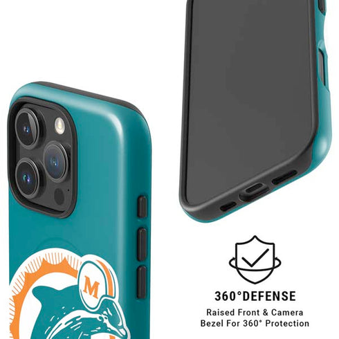 NFL Miami Dolphins Retro Logo iPhone 16 Pro Magsafe Impact Case
